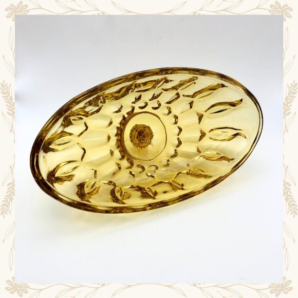 Vintage Anchor Hocking Fairfield Yellow Glass Butter Dish with Lid - Picture 6 of 6